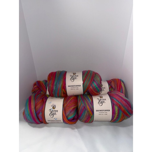 Yarn Bee Other - Yarn Bee Showstopper Rainbow Riot Super Bulky Wool Blend Yarn 10oz Lot of 5